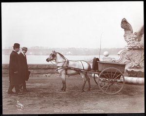 İki adam, midilli ve araba, New York, 1910 veya 1911 (gümüş jelatin baskı)